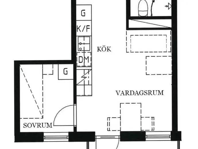 Planritning för Almbygatan 6, vån 5 (01508/1508)