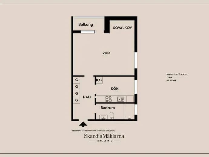 Floor plan for Herrhagsvägen 21C