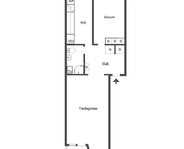 Planritning för Holmstagatan 1B