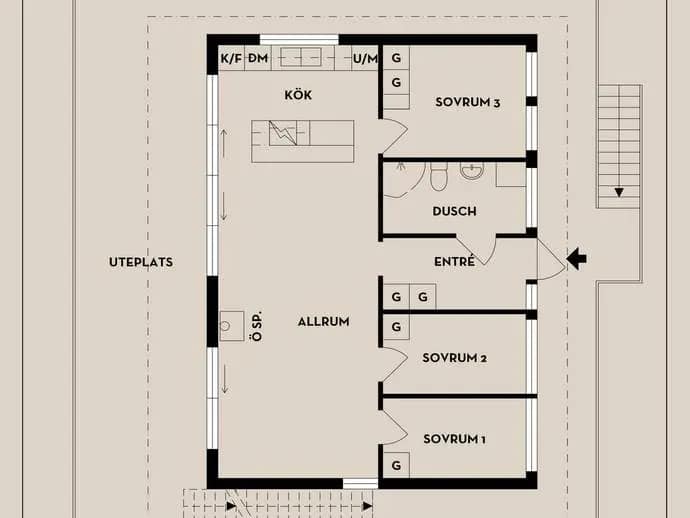 Floor plan for Söderängsstigen 13