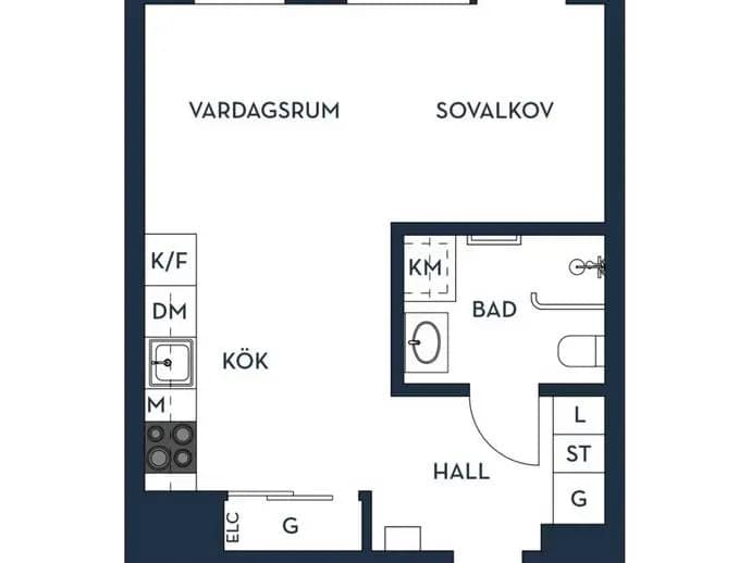 Floor plan for Vattenkvarnsgatan 3