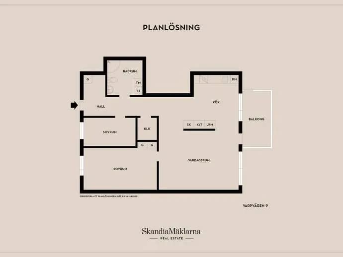 Floor plan for Varpvägen 9
