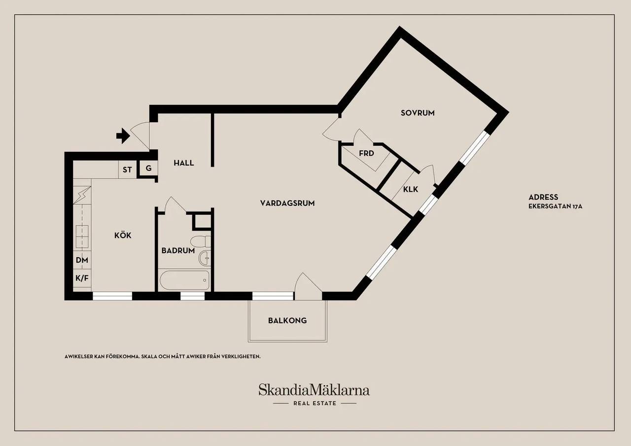 Floor plan for Ekersgatan 17A