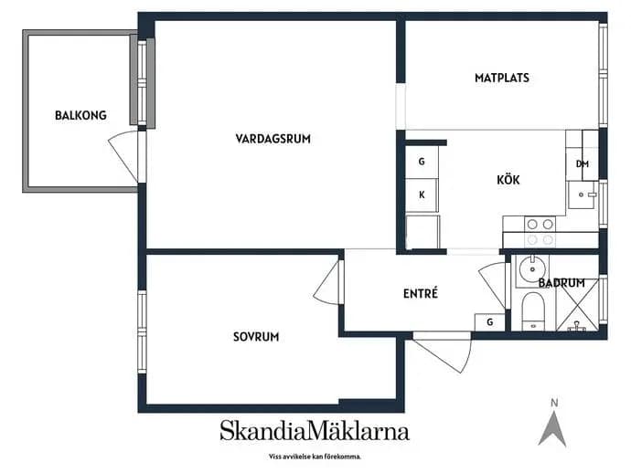 Floor plan for Tingstugatan 37B
