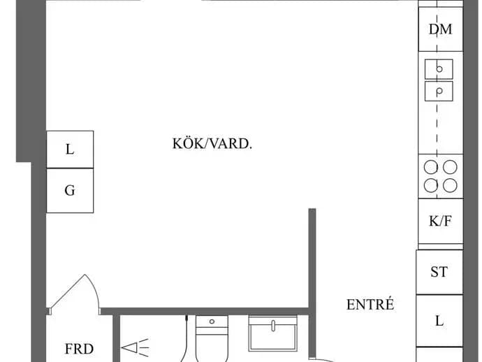 Planritning för Blommelundsallén 1