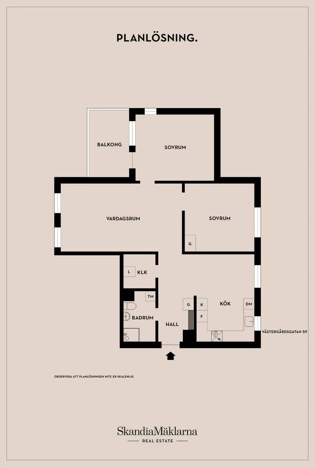 Floor plan for Västergårdsgatan 59