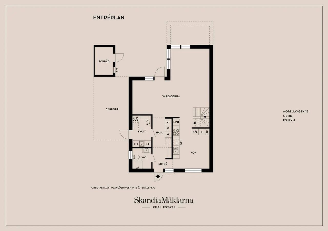 Planritning för Morellvägen 15