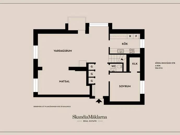 Planritning för Södra Ringvägen 57B