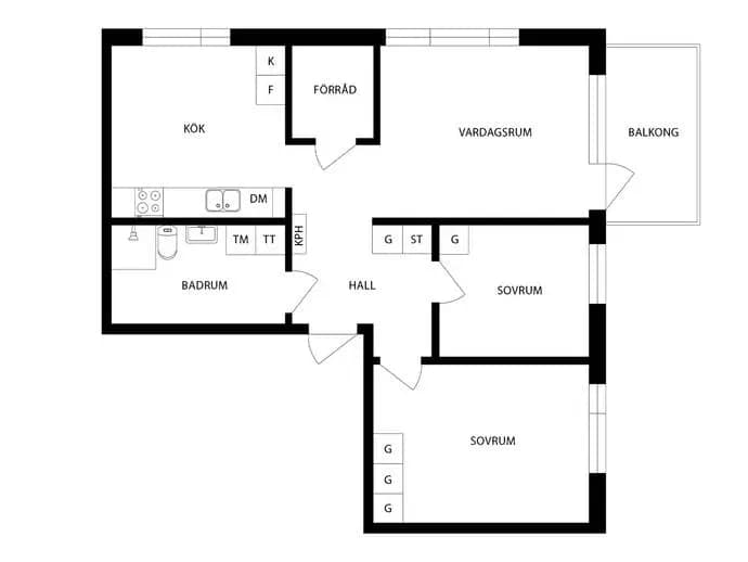 Planritning för Fotbollsvägen 14A