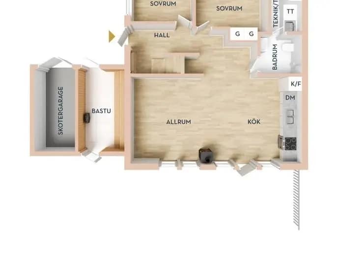 Planritning för Erk Olsmyran 6A