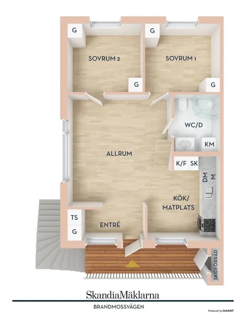 Floor plan for Brandmossvägen 9B