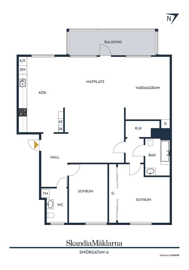 Floor plan for Smörgatan 12