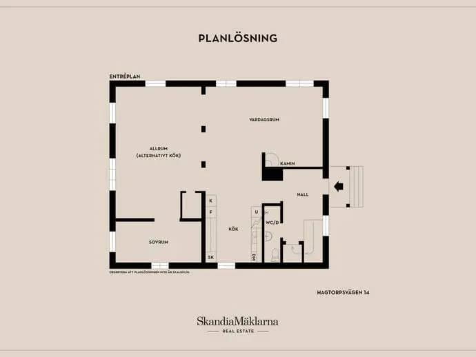 Floor plan for Hagtorpsvägen 14