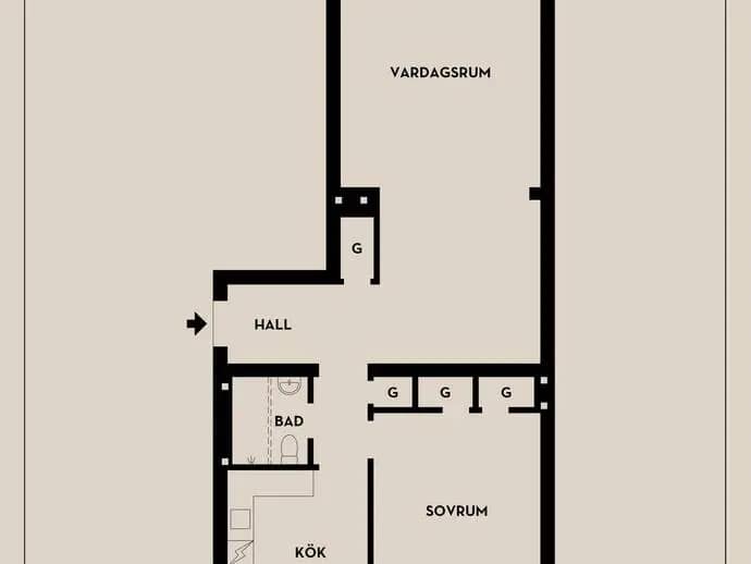 Floor plan for Fogdegatan 3