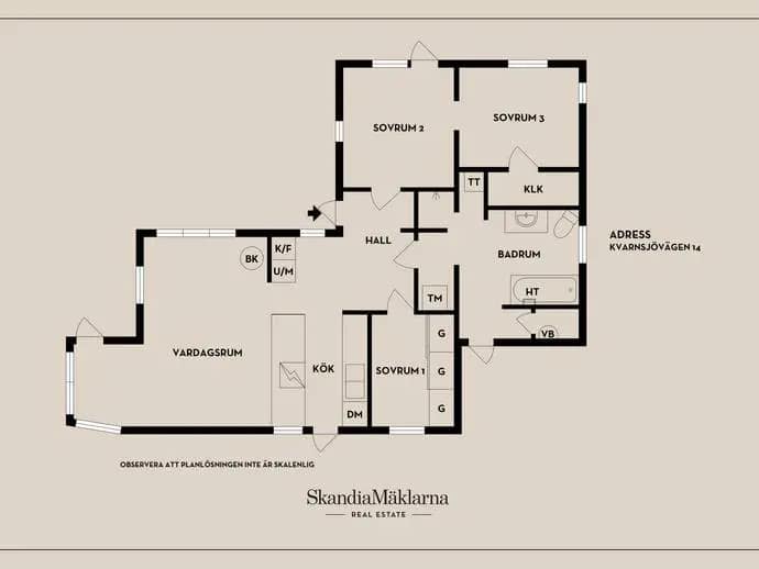 Floor plan for Kvarnsjövägen 14