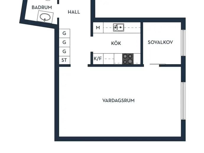Planritning för Frihetsvägen 23