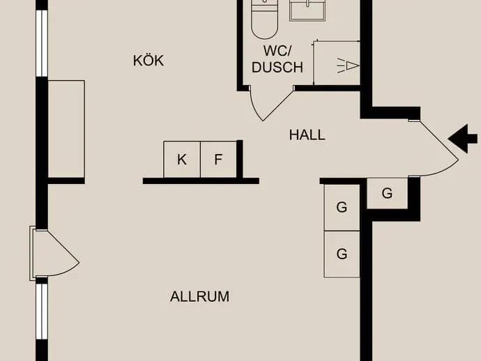 Planritning för Taborsbergsvägen 15A