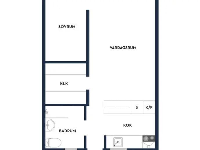 Floor plan for Sockengatan 16 B