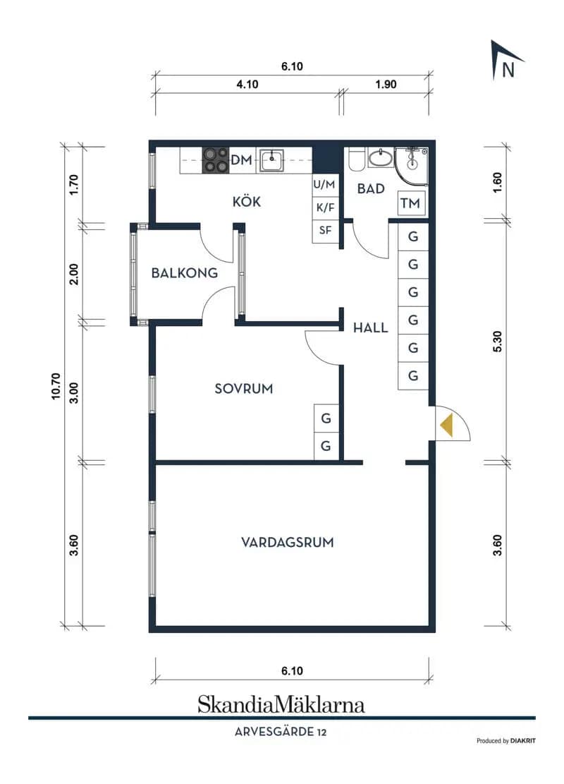 Floor plan for Arvesgärde 12