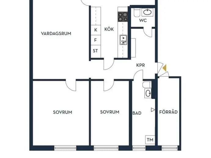 Planritning för Hjortronvägen 77