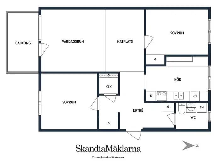 Planritning för Tingstugatan 55A