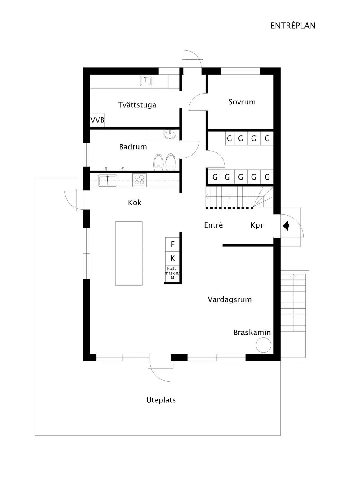 Floor plan for Gränsvägen 37B