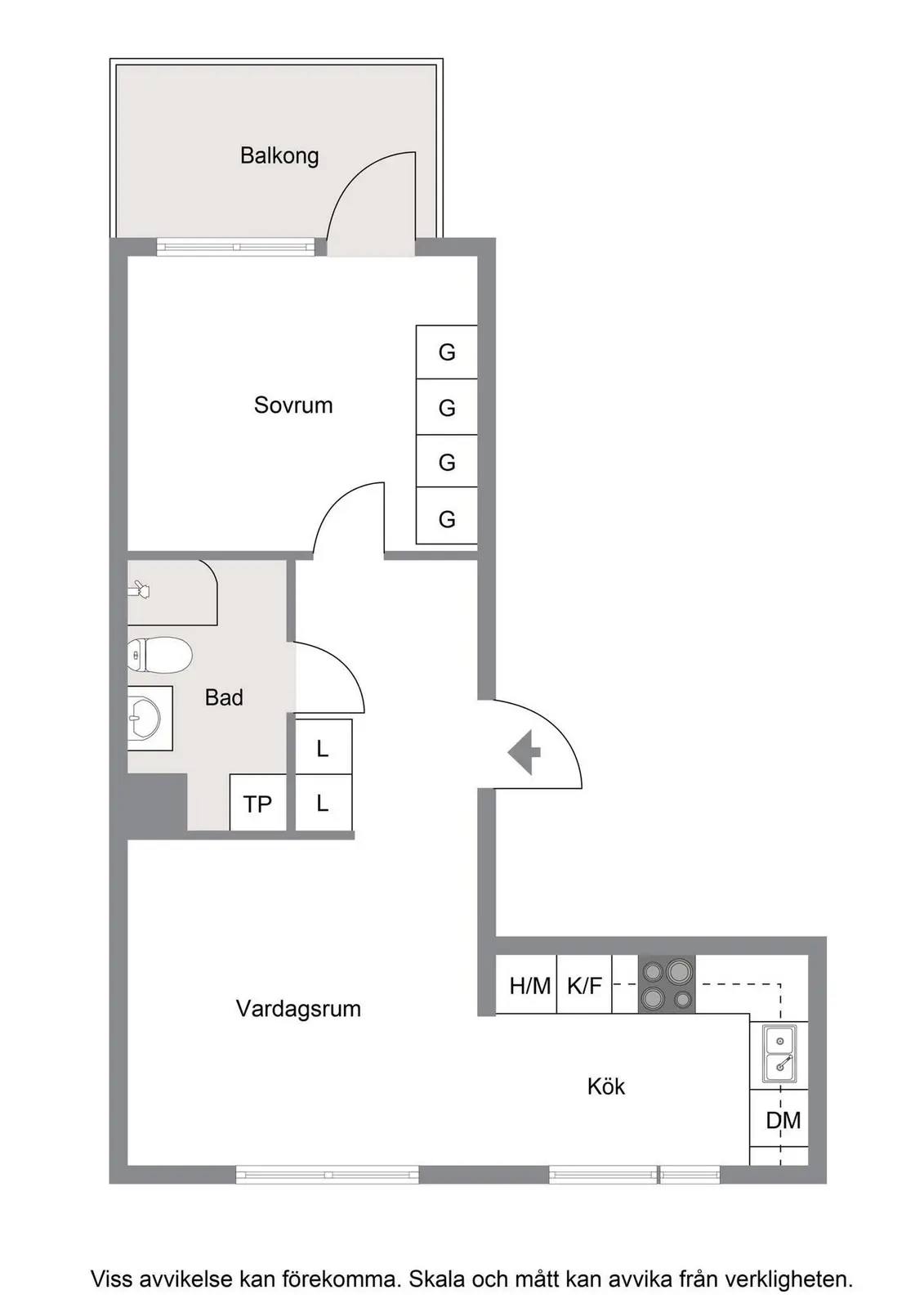 Floor plan for Råckstavägen 27, Vån 5 (1351/1301)