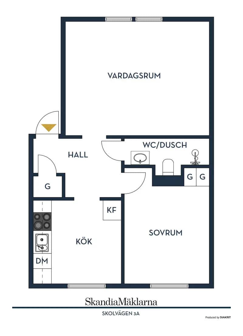 Floor plan for Skolvägen 3A