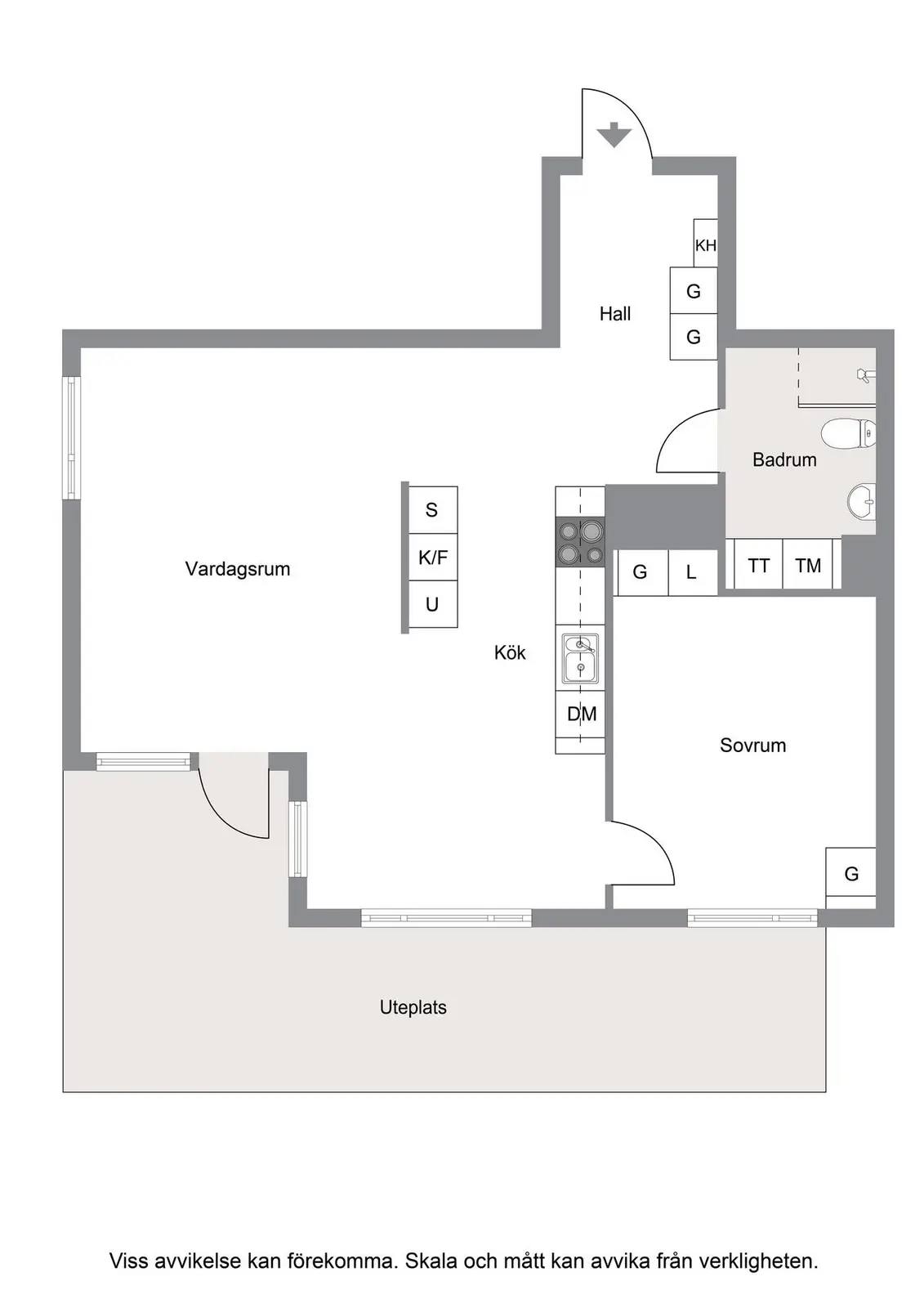 Floor plan for Jämtlandsgatan 99, Vån 1 (13011/1001)