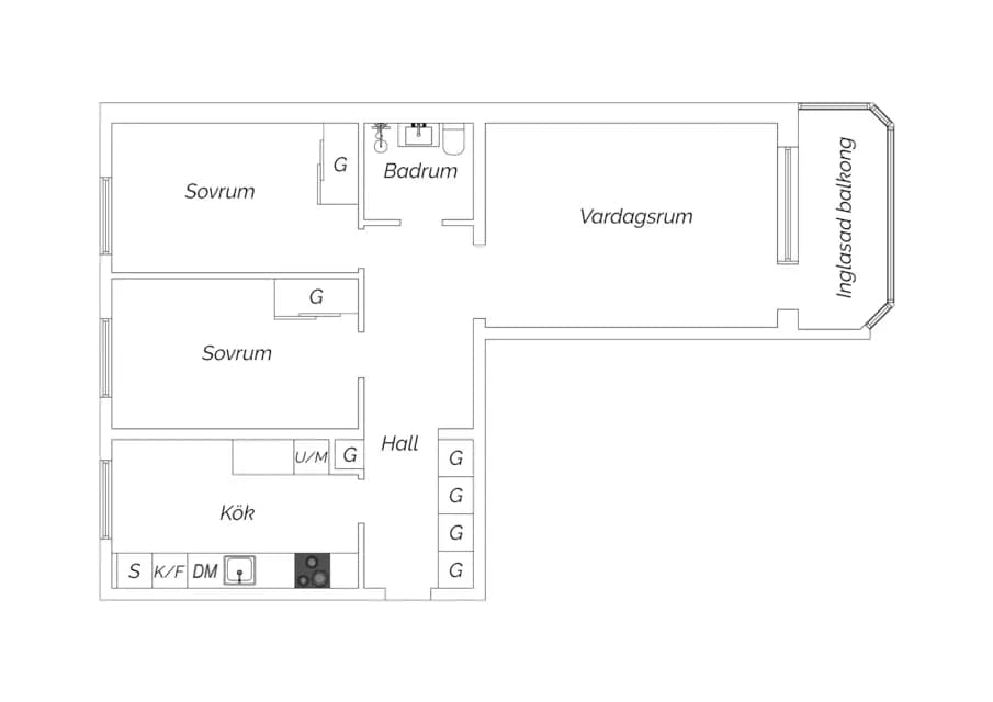 Floor plan for Kronetorpsgatan 48C