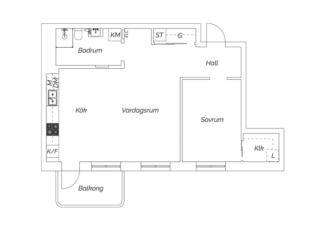 Floor plan for Räfsgatan 21