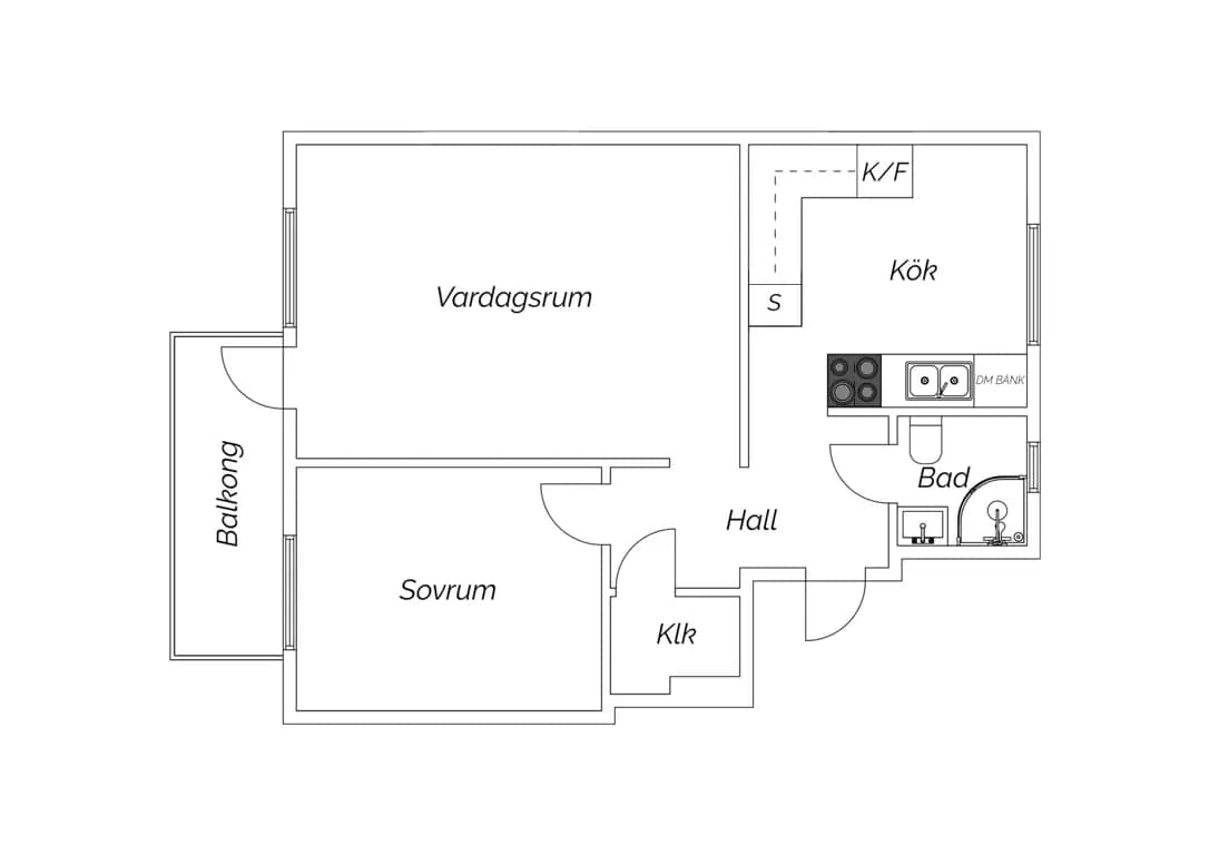Planritning för Ahrenbergsgatan 18B