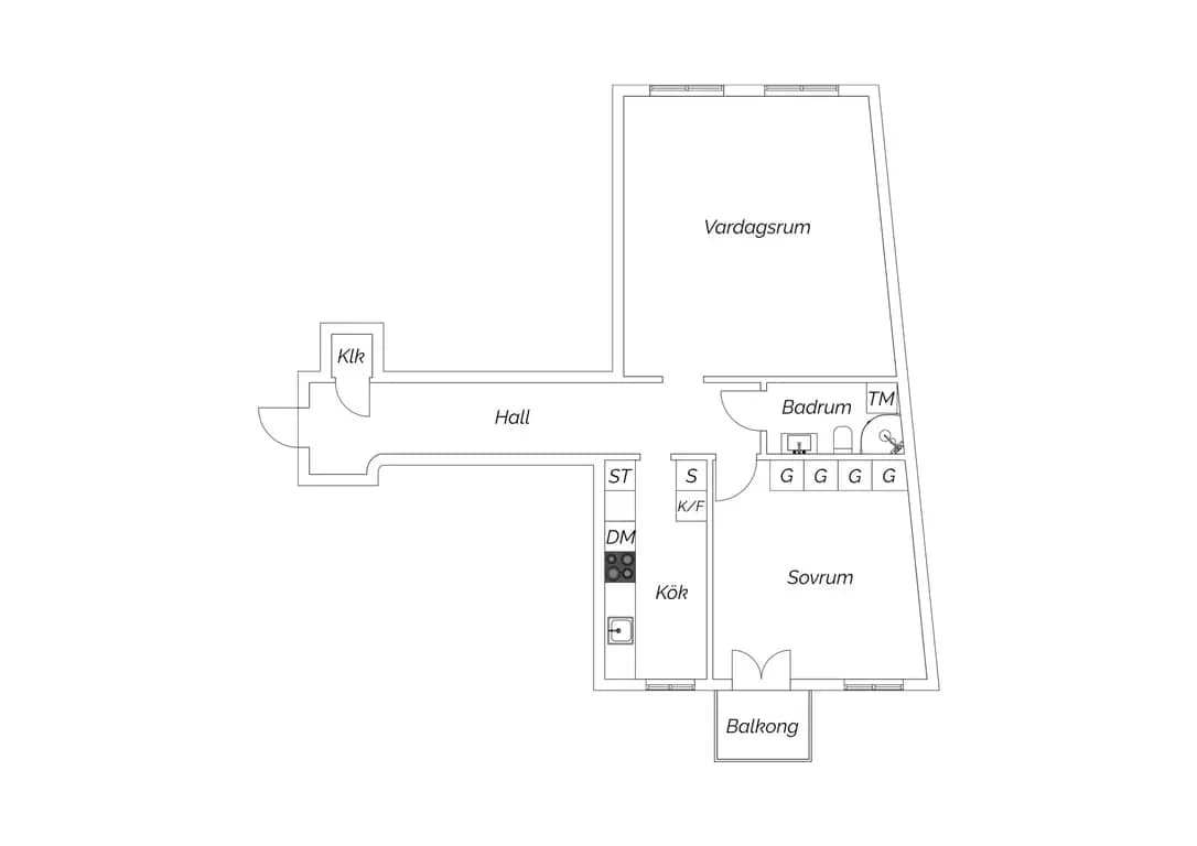 Floor plan for Västra Kanalgatan 23