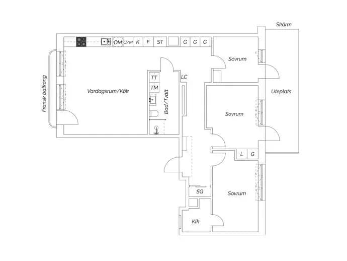 Floor plan for Guldkällegatan 60