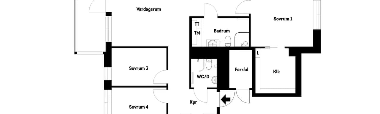 Floor plan for Mölndalsvägen 89B