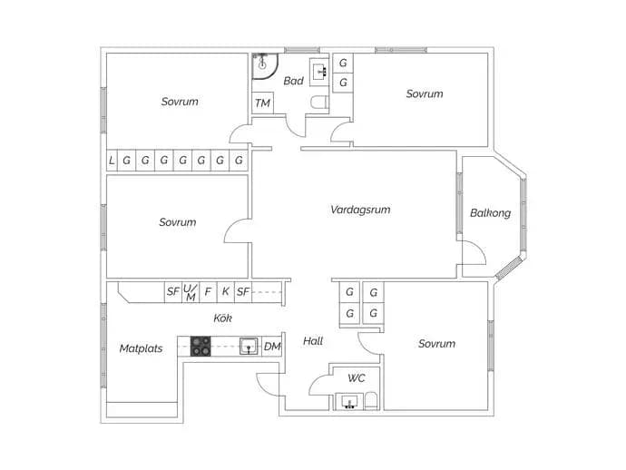 Floor plan for Turkosgatan 11