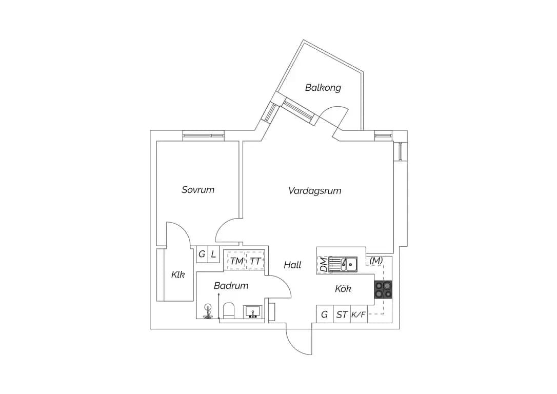 Floor plan for Distansgatan 23A