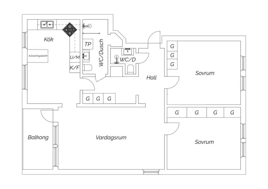 Floor plan for Björkbacksvägen 21