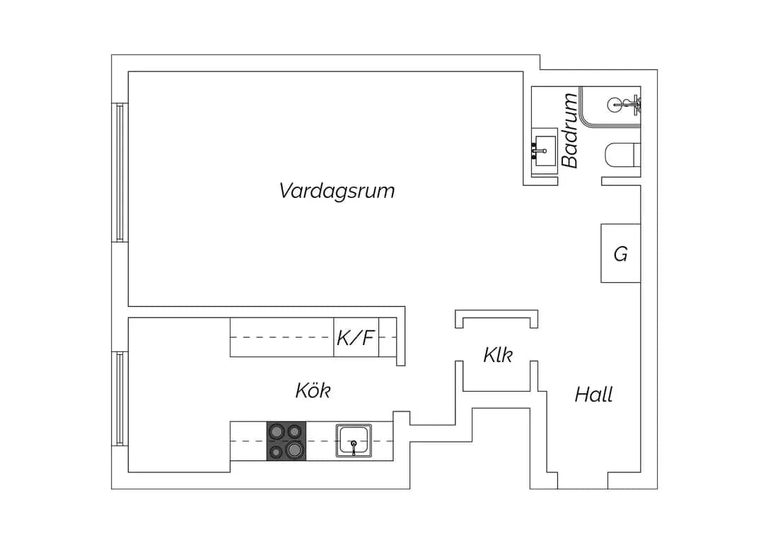 Planritning för Kruthusbacken 80 A