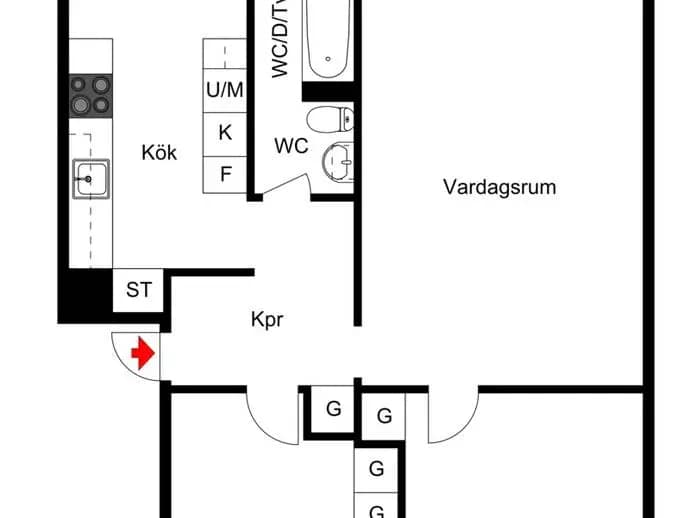 Floor plan for Ragnvallagatan 26C