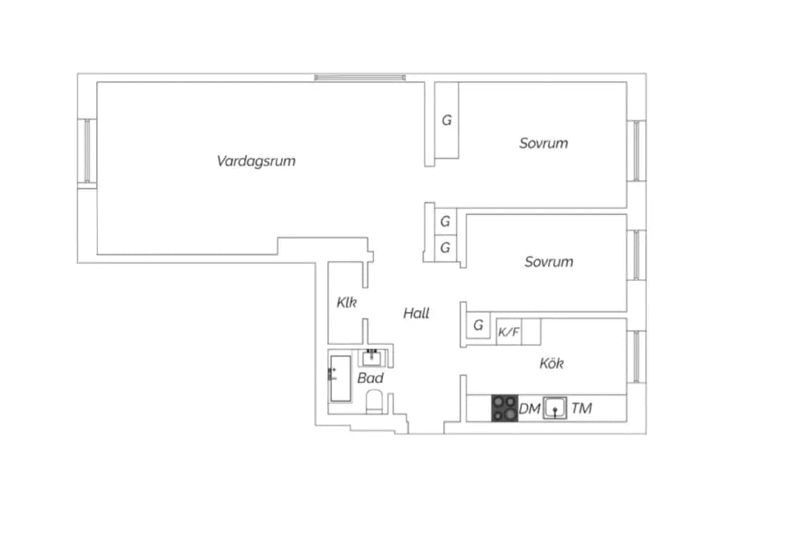 Planritning för Roslins väg 14C