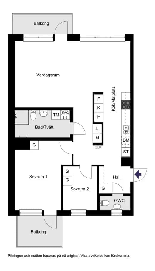 Floor plan for Redaregatan 33