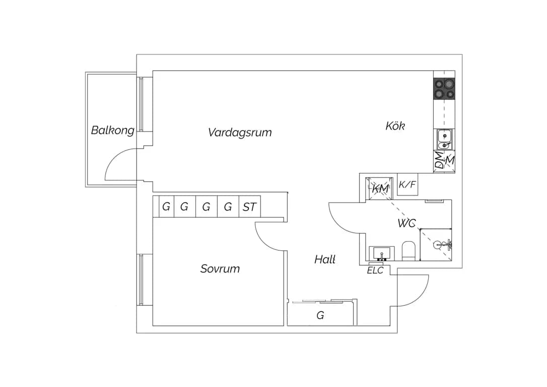 Planritning för Liberagatan 32, vån 6