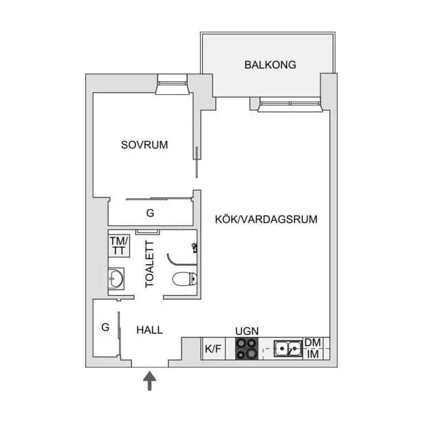 Floor plan for Mölndalsvägen 87B