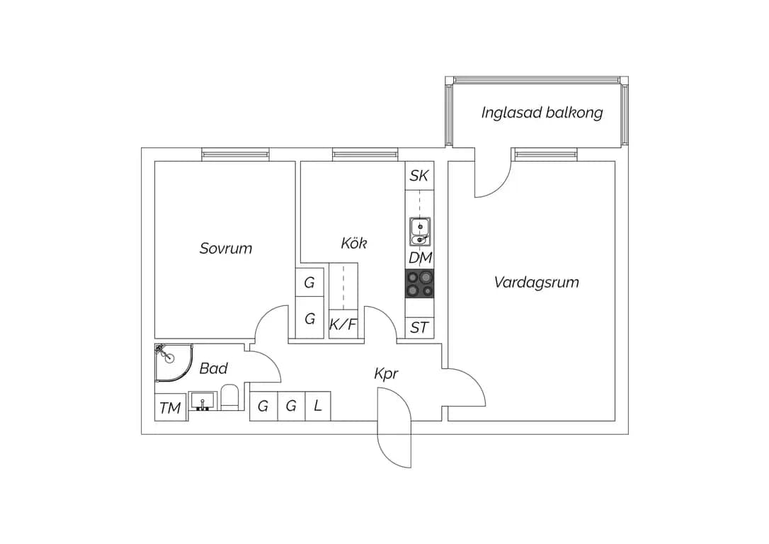 Planritning för Horsagatan 2A