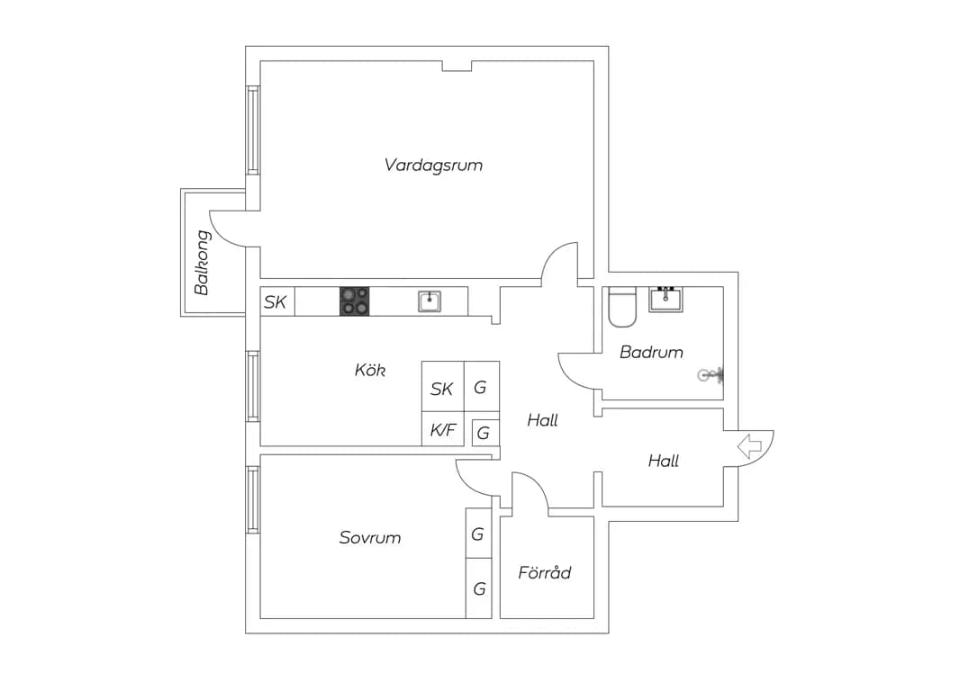 Planritning för Nysättravägen 19