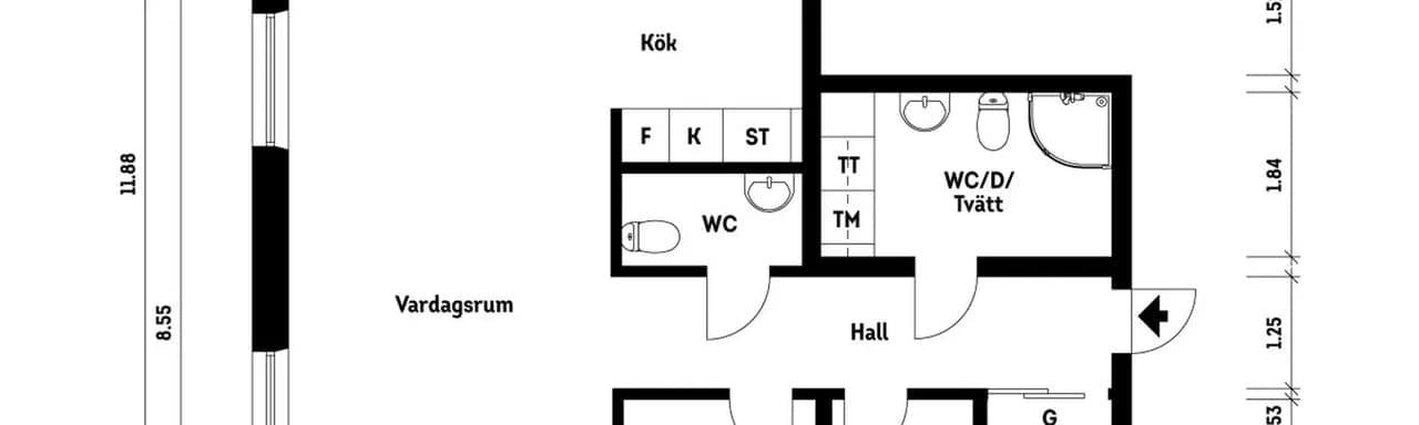 Floor plan for Ingeborg Hammarskjölds Gata 56