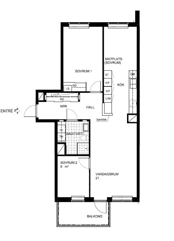 Floor plan for Medaljonggatan 4B