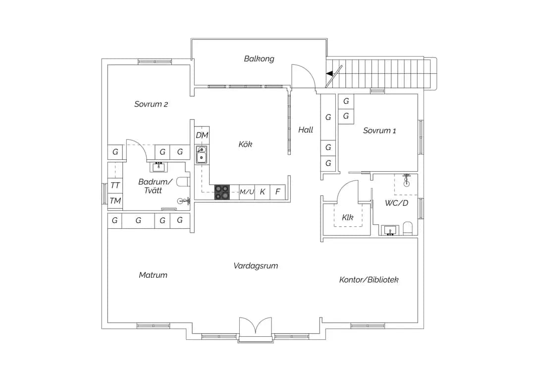 Planritning för Hospitalsgatan 12B