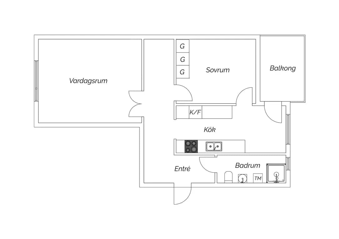 Floor plan for Bjursätragatan 111, vån 3/3